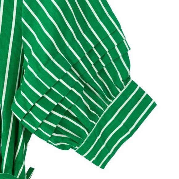 Walter Baker Cut Out Midriff Cotton Meera Dress Green Kelly Stripe size S NWT - Picture 7 of 14